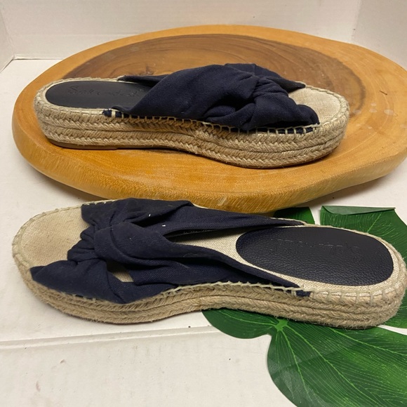 Splendid Burlap Platform Espadrille Slides Sandals - Picture 2 of 10